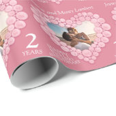 2e trouwdag foto roos kwarts cadeaupapier (Rol Hoek)