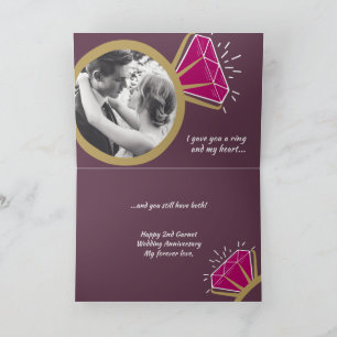 2e trouwdag garnet nu foto kaart