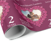 2e trouwdag - garnet rode foto cadeaupapier (Rol Hoek)