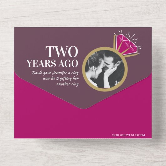 2e trouwdag garnet RSVP foto All In One Uitnodiging (Achterkant)