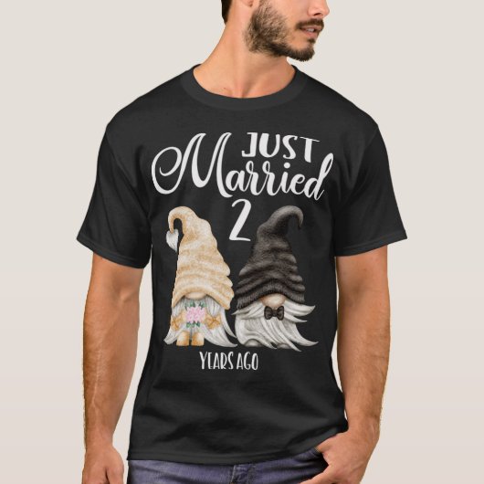 2e trouwdag - Net getrouwd 2 jaar T-shirt (Voorkant)