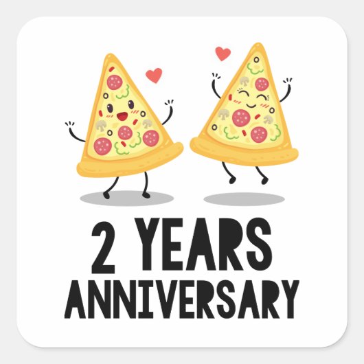 2e trouwjaar 2 jaar vierkante sticker (Voorkant)