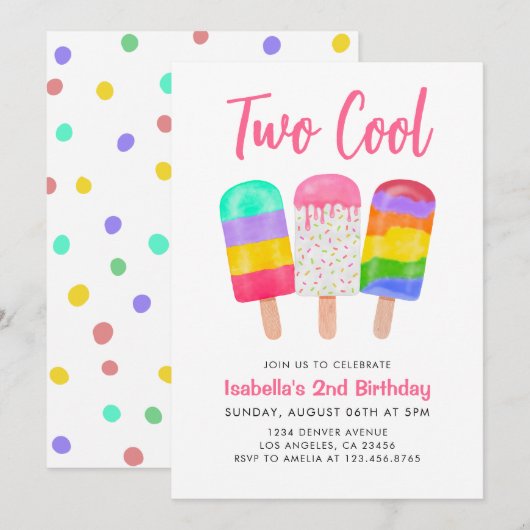 2e twee cool lief kleurrijke ijs Poppen meisje ver Kaart (Voorkant / Achterkant)