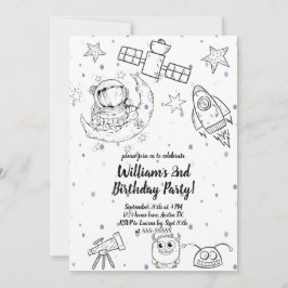 2e Twee De Maan en Sterren Astronaut Verjaardag Kaart