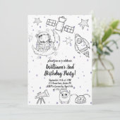 2e Twee De Maan en Sterren Astronaut Verjaardag Kaart (Staand voorkant)