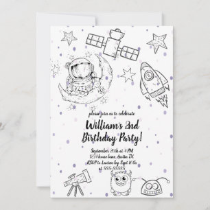 2e Twee De Maan en Sterren Astronaut Verjaardag Kaart