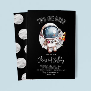 2e twee de maan verjaardagsfeestje kaart