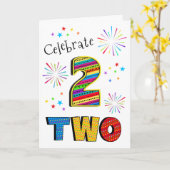 2e twee grote vuurwerksterren gelukkige tweede ver kaart (Gele Bloem)