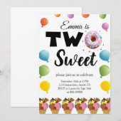 2e twee lieve verjaardag donut ijs verjaardag kaart (Voorkant / Achterkant)