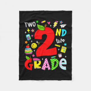 2e tweede klas retro kleurrijke terug naar school fleece deken