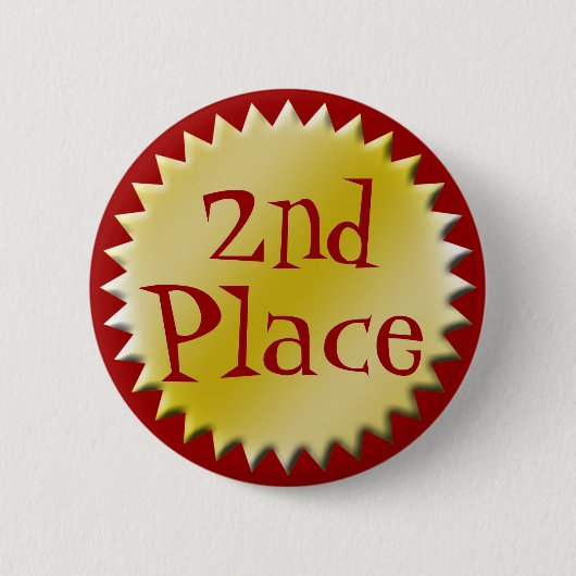 2e tweede plaats award Button,  Ronde Button 5,7 Cm (Voorkant)