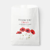 2e Tweede Verjaardag Party Poppies Baby Girl Bedankzakje (Voorkant)