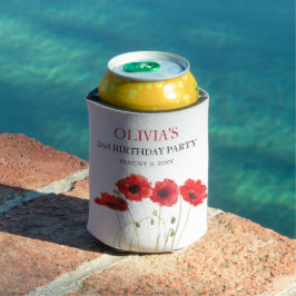 2e Tweede Verjaardag Party Poppies Baby Girl Blikjeskoeler