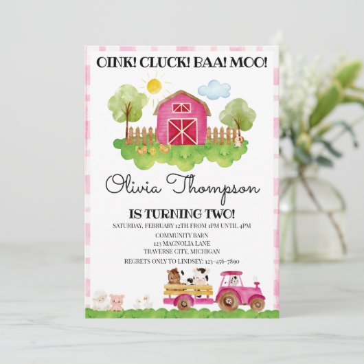 2e uitnodiging van de Birthday Party (Staand voorkant)