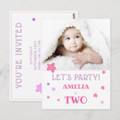 2e uitnodiging van de Birthday Party (Voorkant / Achterkant)