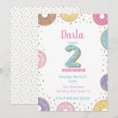 2e uitnodiging van de Birthday, uitnodiging voor e (Voorkant / Achterkant)