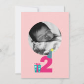 2e uitnodiging van het meisje van Birthday (Achterkant)