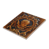 2e van de Antiek Victoriaans Cherub Angel Tile Rep Tegeltje (Zijkant)