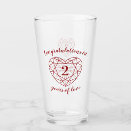 2e verjaardag 2 jaar liefde granaat op maat glas