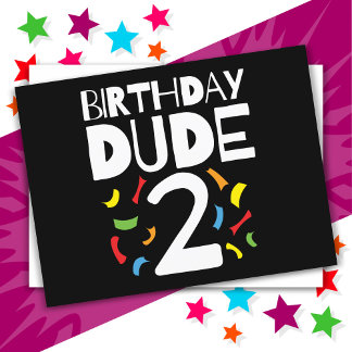 2e verjaardag 2-jarige jongen feest verjaardag dud briefkaart