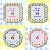 2e verjaardag aap blauw groen patroon papieren bordje