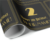 2e verjaardag - Art Deco Geïnspireerde look "2" en Cadeaupapier (Rol Hoek)