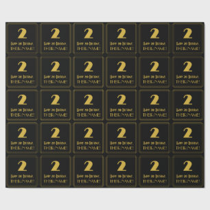 2e verjaardag - Art Deco Geïnspireerde look "2" en Cadeaupapier