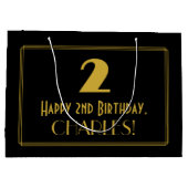 2e verjaardag — Art Deco Geïnspireerde look "2" en Groot Cadeauzakje (Achterkant)