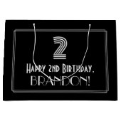 2e verjaardag — Art Deco Geïnspireerde look "2" en Groot Cadeauzakje (Voorkant)