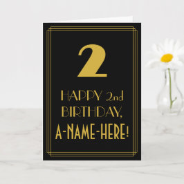 2e verjaardag ~ Art Deco Geïnspireerde look "2" en Kaart