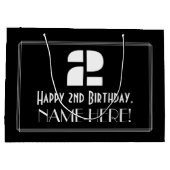 2e verjaardag ~ Art Deco Geïnspireerde look "2" +  Groot Cadeauzakje (Achterkant)