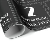 2e verjaardag - Art Deco Geïnspireerde look "2", n Cadeaupapier (Rol Hoek)