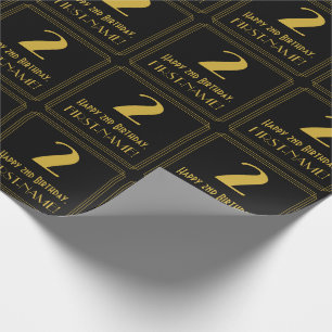 2e verjaardag ~ Art Deco Geïnspireerde look "2", n Cadeaupapier