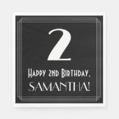 2e verjaardag ~ Art Deco Geïnspireerde look "2", n Servet (Voorkant)