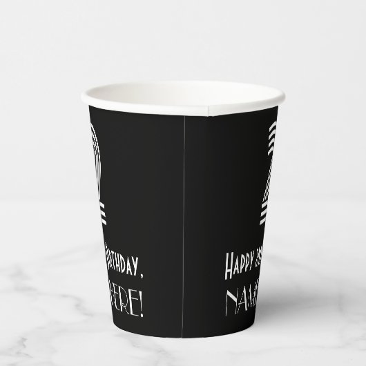 2e verjaardag — Art Deco Geïnspireerde look "2" +  Papieren Bekers (Rechts)