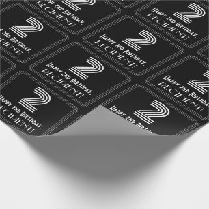 2e verjaardag: Art Deco geïnspireerde look "2" w / Cadeaupapier