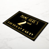 2e verjaardag: Art Deco Kijk "2", met naam Folie Uitnodiging (Gedraaid)