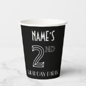 2e verjaardag: Art Deco Style + aangepaste naam Papieren Bekers (Achterkant)