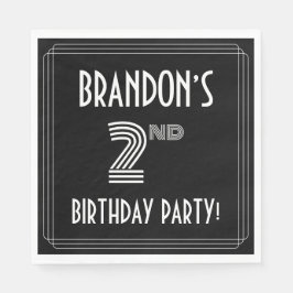 2e verjaardag: Art Deco Style + aangepaste naam Servet