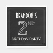 2e verjaardag: Art Deco Style + aangepaste naam Servet (Voorkant)