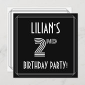 2e verjaardag: Art Deco Style met aangepaste naam Kaart (Voorkant / Achterkant)