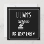 2e verjaardag: Art Deco Style met aangepaste naam Kaart (Voorkant)