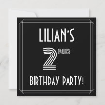 2e verjaardag: Art Deco Style met aangepaste naam