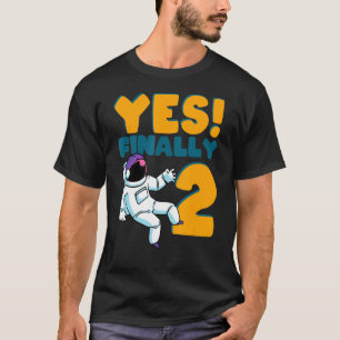 2e verjaardag Astronaut Space Geachte partij 2 jaa T-shirt