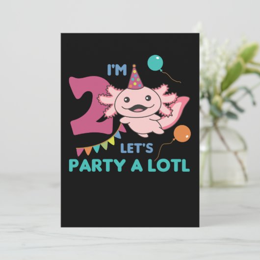 2e verjaardag Axolotl 2 jaar oude zoete Axolotl C Kaart (Staand voorkant)