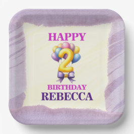 2e Verjaardag Ballon Thema Party Papier Bord