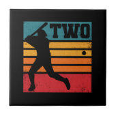 2e verjaardag Baseball Batter Tegeltje (Voorkant)