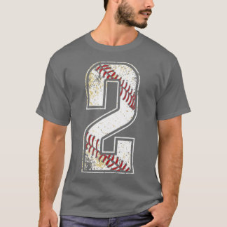 2e verjaardag Baseball nummer twee 2 jaar oude Bo T-shirt