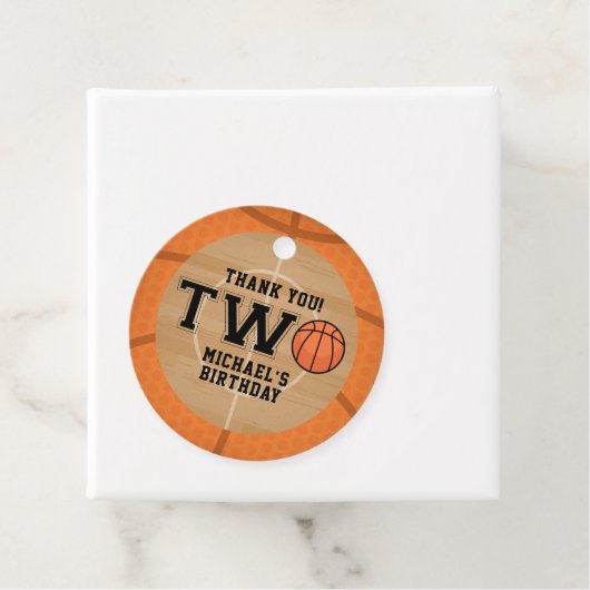 2e verjaardag, basketbal bedankjes labels (In situ)