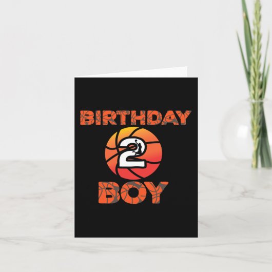 2e verjaardag basketbalpartij 2 jaar oud bday cel kaart (Voorkant)